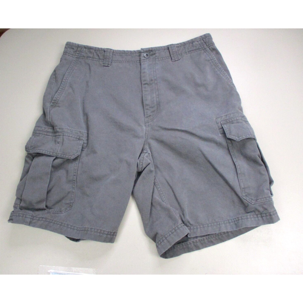 Gap Standard Cargo Shorts Mens 35 (Actual 34x10) Gray Canvas Flat‎ Front